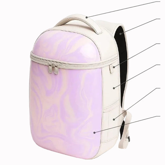 Lavender Hard-Shell Backpack – Recycled Plastic Eco Design with Premium Comfort